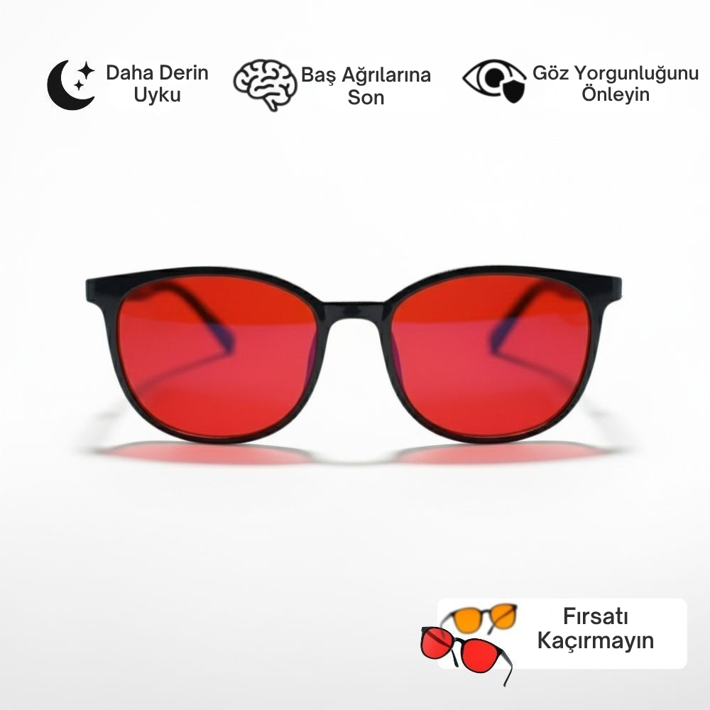 elyen® | Unisex Kırmızı Camlı Mavi Işık Gözlüğü