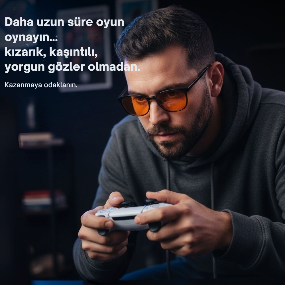 elyen® | Unisex Kırmızı Camlı Mavi Işık Gözlüğü