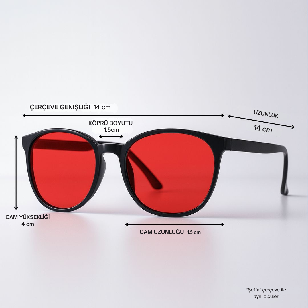 elyen® | Unisex Kırmızı Camlı Mavi Işık Gözlüğü