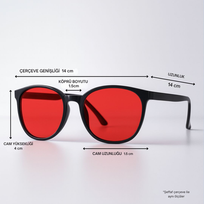elyen® | Unisex Kırmızı Camlı Mavi Işık Gözlüğü
